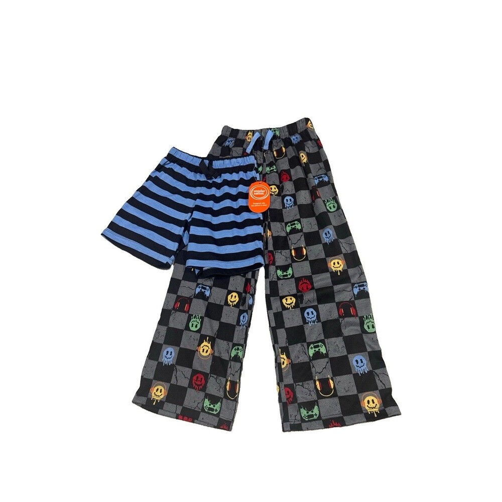Wonder Nation Boys Sleep Pants and Shorts Set, 2-Pack, Size S (6-7)